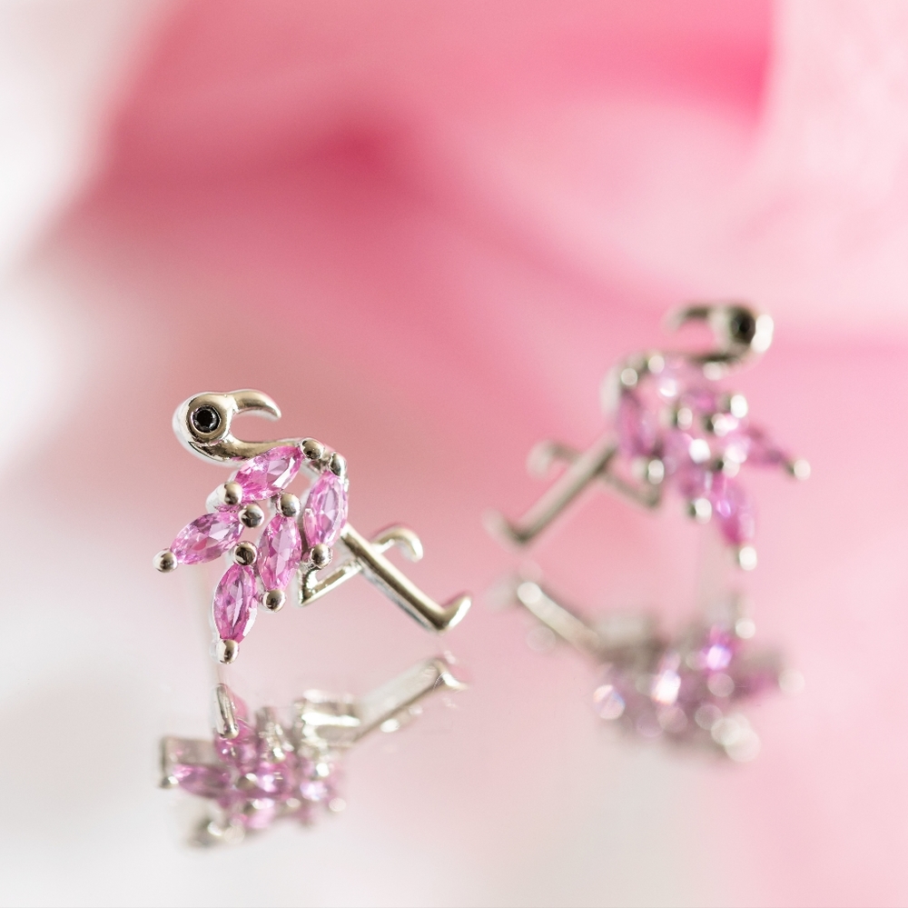Pink Flamingo Studs - Picture 2 of 8